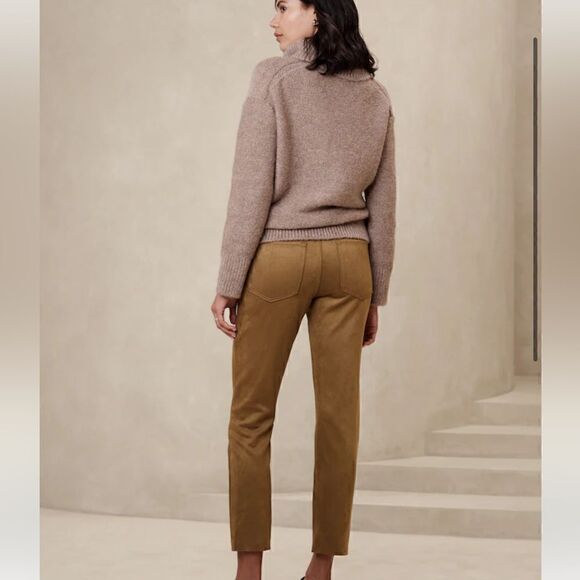 Banana Republic High Rise Vegan Suede Ankle Length pant- color "Horse Hair" NWT - Picture 3 of 13